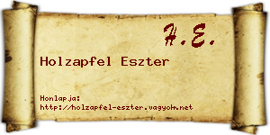 Holzapfel Eszter névjegykártya